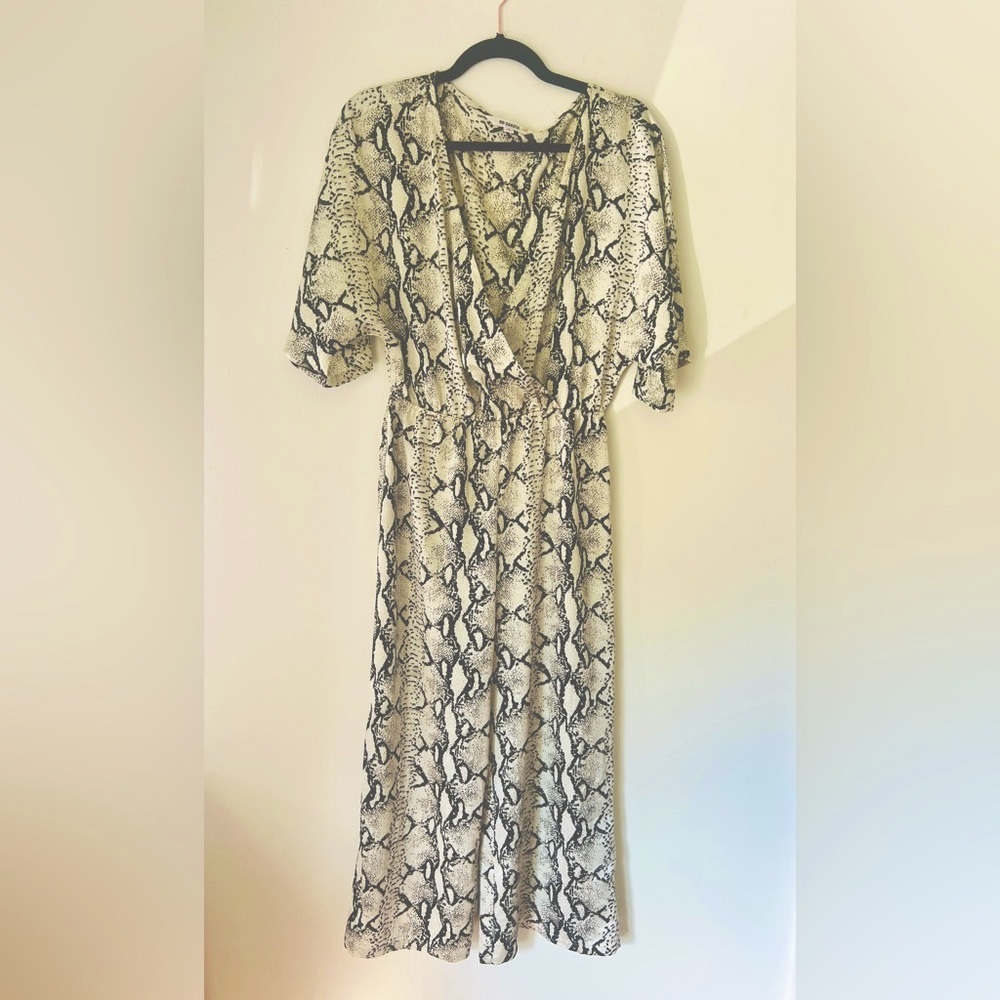 BB Dakota | Lines in The Sun, Snakeskin, Satin Jumpsuit